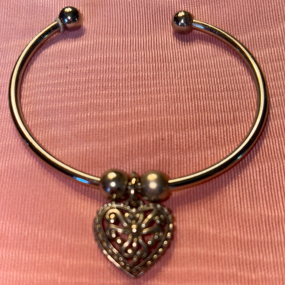 Silver Heart Charm Bracelet $19